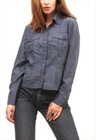 navy blue cargo shirt