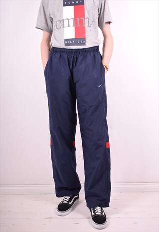 NIKE MENS VINTAGE TRACKSUIT TROUSERS W32 L31 BLUE 90'S