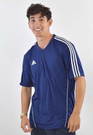 VINTAGE BLUE ADIDAS 90S SPORTS T SHIRT