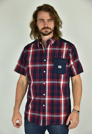 VINTAGE PARISH NATION SHORT SLEEVE BUTTON DOWN SHIRT