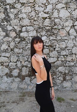 Black Knit Cut-out Dress
