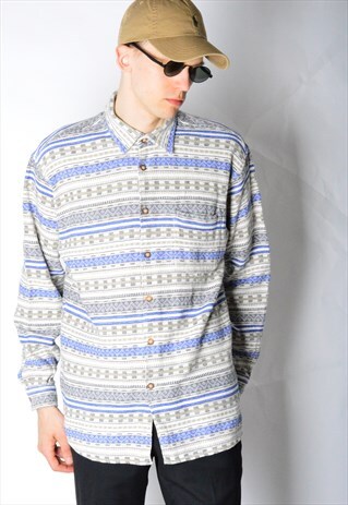 VINTAGE 90S STRIPED AZTEC LONG SLEEVE SHIRT