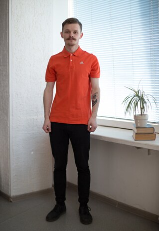 VINTAGE 90'S ORANGE COTTON POLO SHIRT