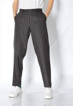 Y2K Brown Striped Wool Pants