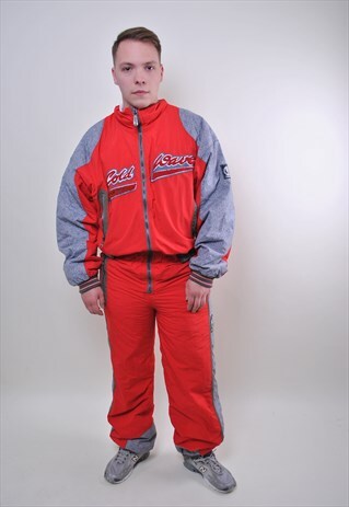VINTAGE MAN RED O'NELL SKI SUIT, BASEBALL STYLE SNOW SUIT