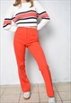 VINTAGE 60S MOD RED CLASSY STRETCH TROUSERS PANTS SIZE XS