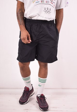 REEBOK MENS VINTAGE SHORTS MEDIUM BLACK 90S
