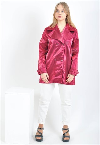 VINTAGE TRENCH DISCO JACKET IN MAROON