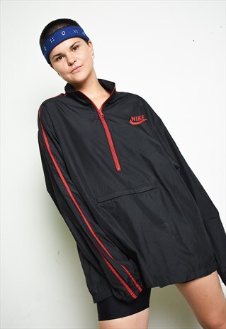 Y2K RETRO NIKE LOGO SPORTS WINDBREAKER 1/4 ZIP ANORAK JACKET