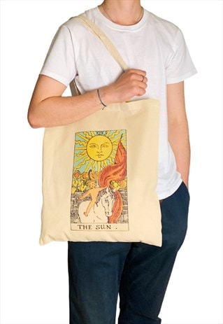 Zodiac Tote Bag 'The Sun' Star Sign Vintage Art