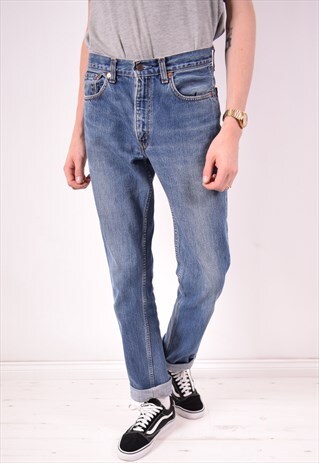 LEVI'S 595 MENS VINTAGE JEANS W32 L34 BLUE 90S