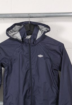 Vintage Umbro Jacket in Navy Windbreaker Rain Coat 11-12yrs