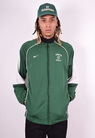 NIKE MENS VINTAGE TRACKSUIT TOP JACKET LARGE GREEN 90'S
