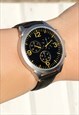Black & Yellow Classic Silver Watch