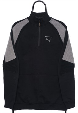 Vintage Puma Black Quarter Zip Sweatshirt Mens