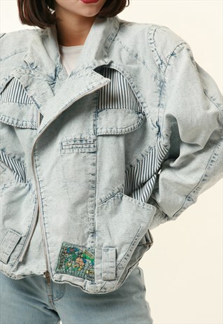 90S VINTAGE OLDSCHOOL RARE DENIM LINED JACKET 16343