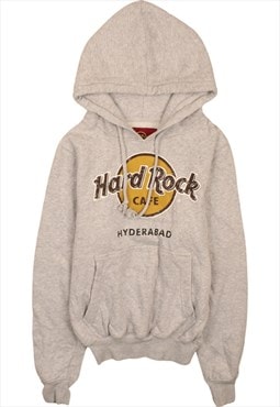 Vintage 90's Hard Rock Cafe Hoodie Spellout Pullover Grey