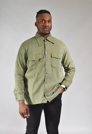 VINTAGE KHAKI GREEN SHIRT