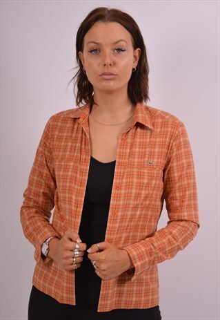 VINTAGE LACOSTE SHIRT CHECK ORANGE