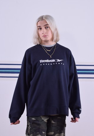NAVY REEBOK ESSENTIALS SWEATSHIRT