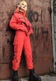 2 PIECE CARGO POCKET SPORT SET UTILITY OVERALLS COMBO ORANGE