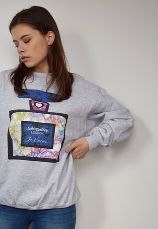 GREY SWEATSHIRT 'JE T'AIME'