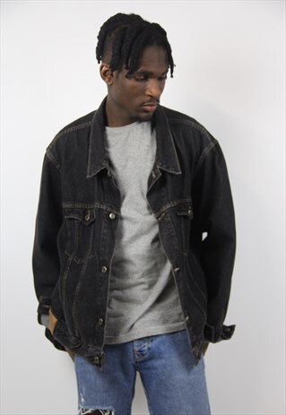 VINTAGE 90S DENIM BLACK JACKET