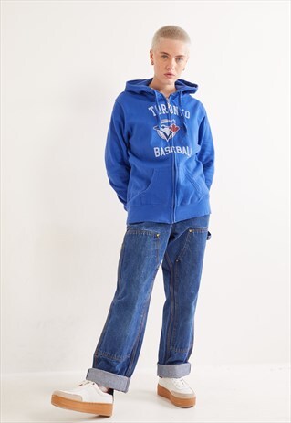 VINTAGE TORONTO BASEBALL ZIP-UP HOODIE BLUE