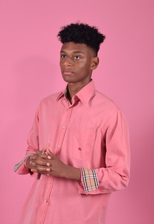 BURBERRY PINK SHIRT WITH NOVA CUFFS