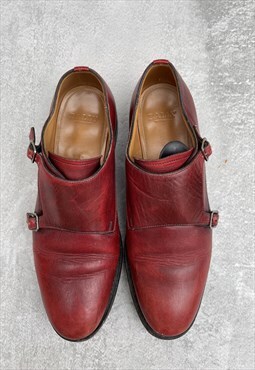 Bally Vintage Ox Blood Monk Strap Shoes Size UK 4