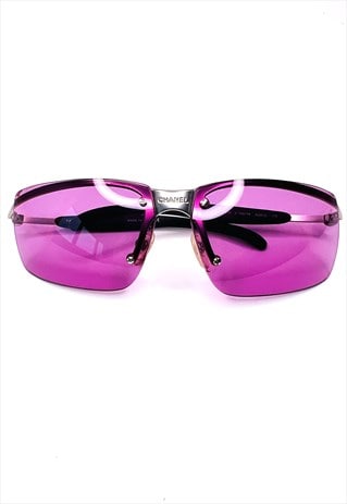 Chanel Sunglasses Pink Rimless Shield 4009 Vintage | Fire Empire | ASOS  Marketplace