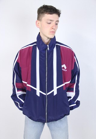 VINTAGE 90S PATTERNED ZIP-UP SHELL JACKET