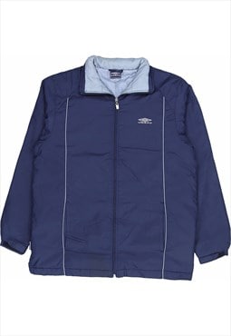 Vintage 90's Umbro Puffer Jacket Spellout Zip Up