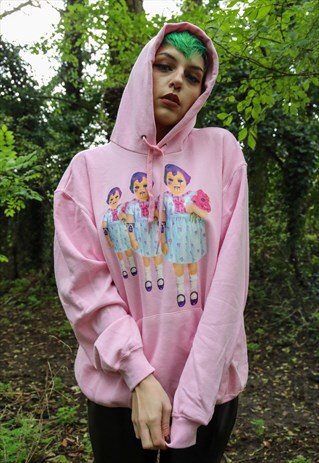 baby pink oversized hoodie