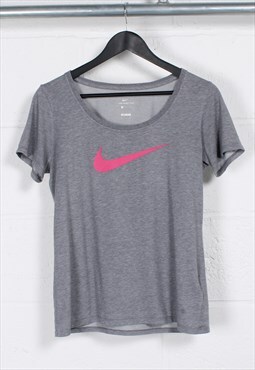 Vintage Nike Swoosh T-Shirt in Grey Basic Crewneck Tee Small