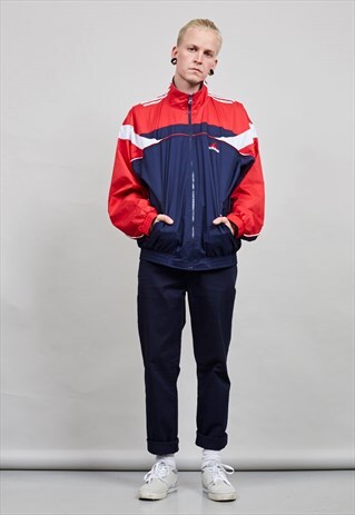 VINTAGE ADIDAS 90'S TRICOLOUR SHELL SPORTS JACKET