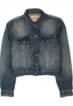Vintage 90's Coola Denim Jacket Button Up Blue Medium