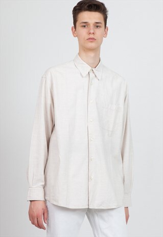VINTAGE BEIGE HUGO BOSS LONG SLEEVE SHIRT