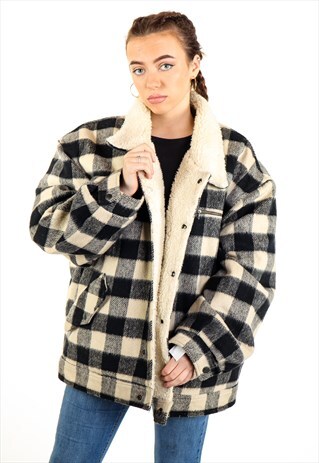 VINTAGE SHERPA LINED FLANNEL JACKET J2690