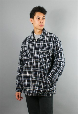 VINTAGE FLEECE CHECKED SHIRT WITH FAUX FUR LINING