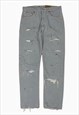 GREY JEANS STRAIGHT FIT DISTRESSED LEVIS 501 PAINTED 32"