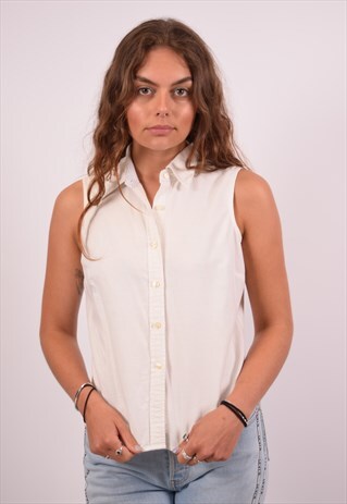 VINTAGE TOMMY HILFIGER SHIRT SLEEVELESS WHITE