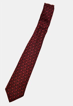 80s geometric patterned tie red maroon retro modern necktie