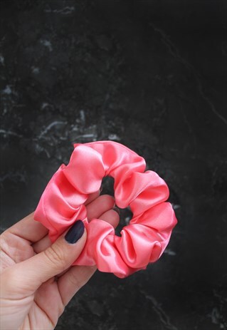 PINK SATIN HAIR BAND SCRUNCHIE