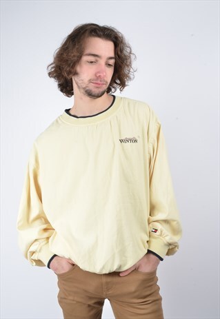 VINTAGE TOMMY HILFIGER WINDBREAKER SWEATSHIRT IN YELLOW