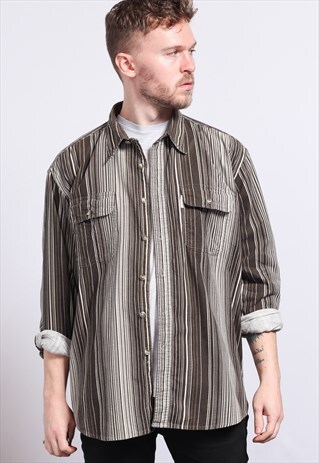 VINTAGE CORDUROY STRIPED SHIRT