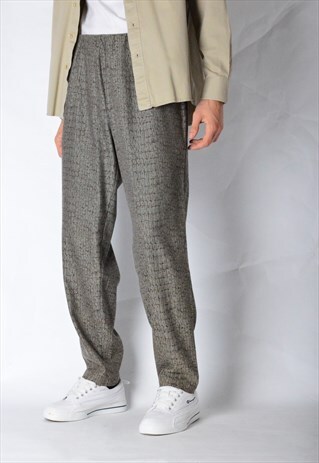 VINTAGE 90S UNISEX KHAKI GREY SNAKE PRINT PANTS