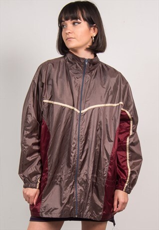 VINTAGE 90'S BROWN SHELL JACKET TRACKSUIT FESTIVAL