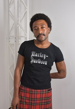 00s Baby Tee Black Short Sleeved Diamante Rhinestone