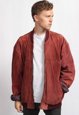 VINTAGE SUEDE OVERSIZED BOMBER JACKET
